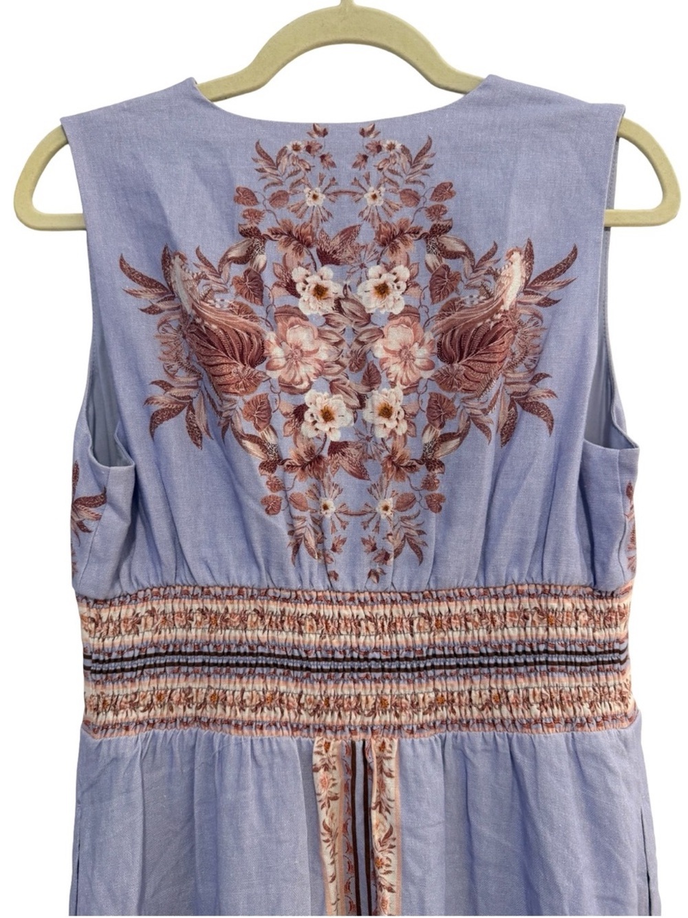 Caroline Constas Lavender Floral Linen Maxi Dress S NWT - Picture 5 of 9